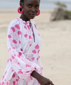 OLIPHANT Balloon Sleeve Short Dress- Jaipur Pink