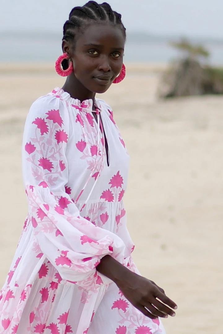 OLIPHANT Balloon Sleeve Short Dress- Jaipur Pink 3 OLIPHANT Balloon Sleeve Short Dress- Jaipur Pink