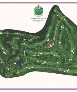 Vintage Golf Course Maps Father's Day Butler National