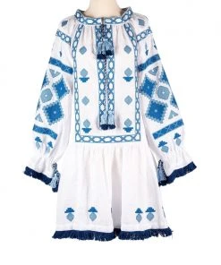 Larkin Lane Nomeda Embroidered Ukrainian Dress WHAT'S HOT