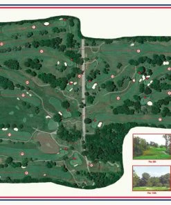 Vintage Golf Course Maps Cincinnati Father's Day