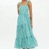 OLIPHANT Ruffle Cross Back Midi- Playa Green