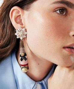 Mignonne Gavigan Rosé Champagne Earrings Blush