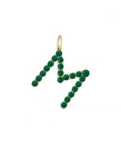 Briony Raymond Fine Jewelry Confetti Emerald Letter Pendant
