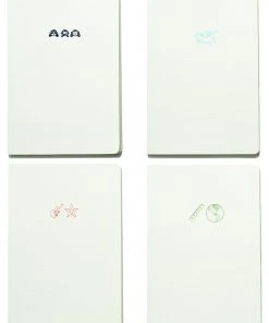 Sloane Stationery EMOJI SET OF 4 - PIGS, MONKEYS, RULER, ROCK STAR