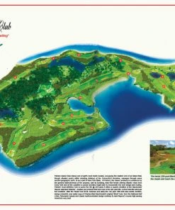 Vintage Golf Course Maps Fishers Island Map Father's Day