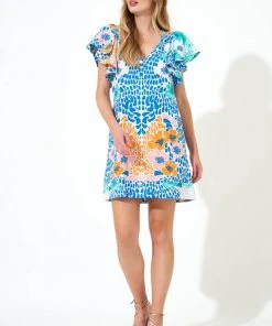 OLIPHANT Flirty V-Neck Short- Antigua Blue