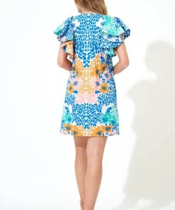 OLIPHANT Flirty V-Neck Short- Antigua Blue