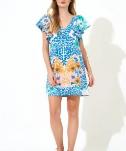 OLIPHANT Flirty V-Neck Short- Antigua Blue