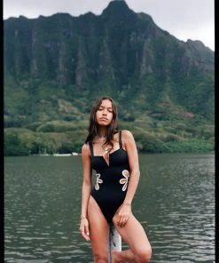 Follow Suit The Flora One Piece - Black & Ivory