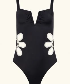 TUKE BAZAAR Shop 30 Follow Suit The Flora One Piece - Black & Ivory