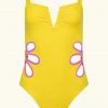 Follow Suit Mme. Mink The Flora One Piece - Yellow Iris & Orchid