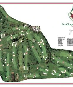 Vintage Golf Course Maps Fox Chapel Father's Day