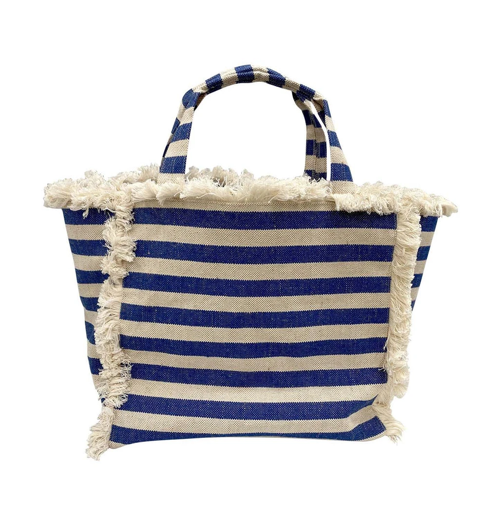 Hat Attack Canvas Cooler Tote- Denim Stripe 3 Hat Attack Canvas Cooler Tote- Denim Stripe