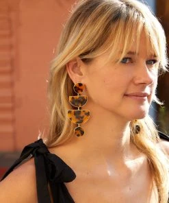 Mignonne Gavigan Gabriella Drop Earrings Brown