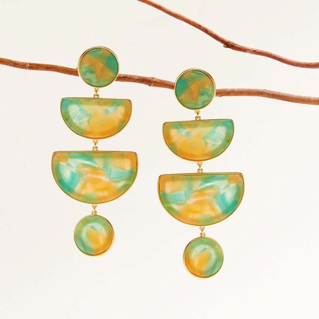 Mignonne Gavigan WHAT'S HOT Gabriella Drop Earrings Green Yellow 4 Mignonne Gavigan WHAT'S HOT Gabriella Drop Earrings Green Yellow