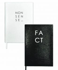 Sloane Stationery Set Of Two Contrast Notebooks - Fact / Nonsense Stationery & Home