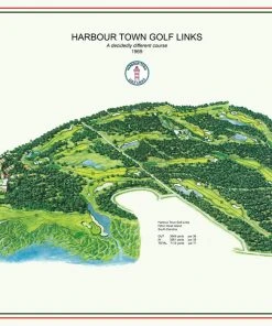 Vintage Golf Course Maps Harbour Town Father's Day