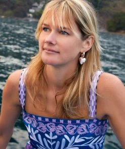 Mignonne Gavigan Heart Drop Hoop Earrings Gold WHAT'S HOT