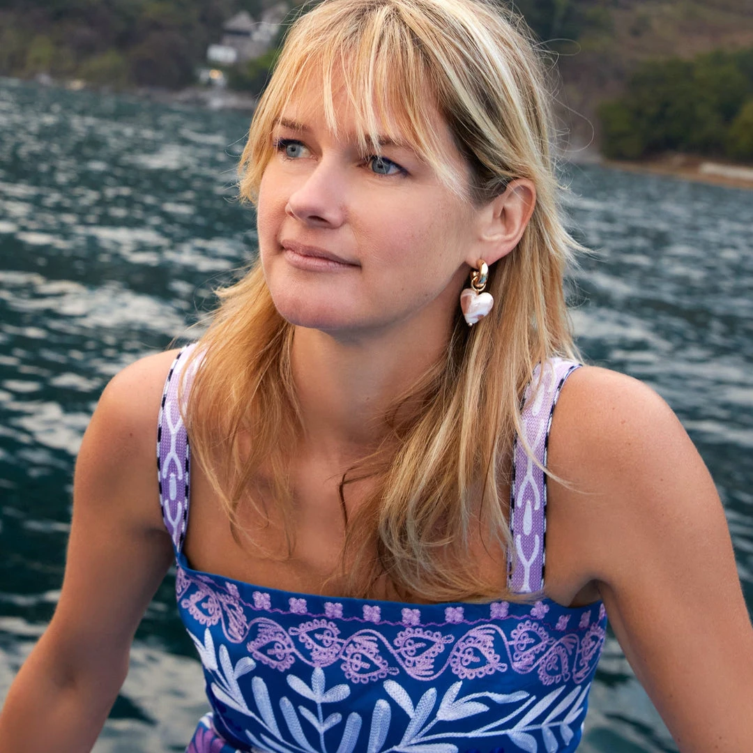 Mignonne Gavigan Heart Drop Hoop Earrings Gold WHAT'S HOT 4 Mignonne Gavigan Heart Drop Hoop Earrings Gold WHAT'S HOT