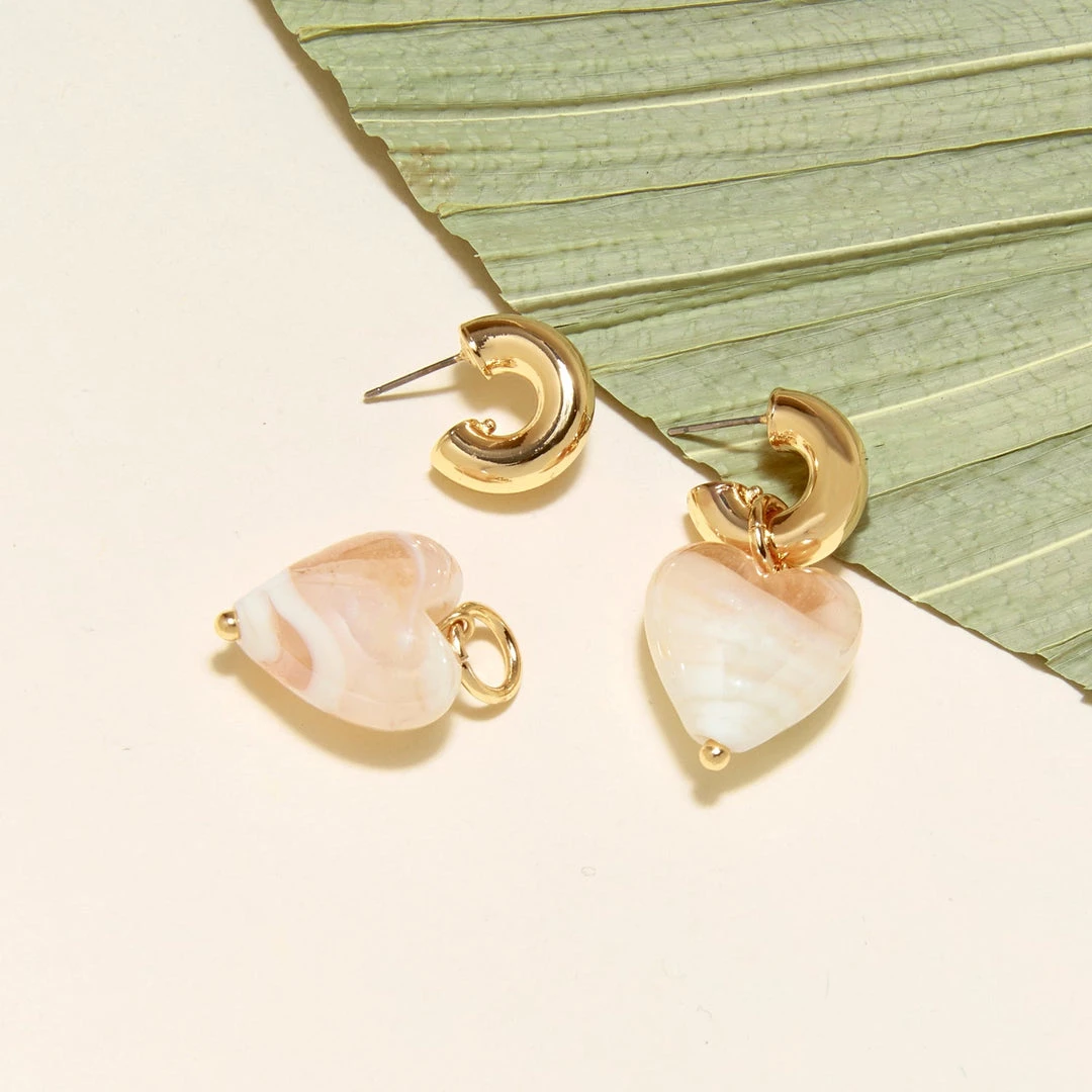 Mignonne Gavigan Heart Drop Hoop Earrings Gold WHAT'S HOT 6 Mignonne Gavigan Heart Drop Hoop Earrings Gold WHAT'S HOT