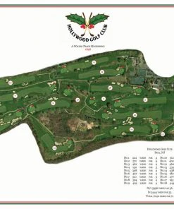 Vintage Golf Course Maps Father's Day Hollywood Golf Club