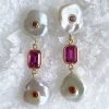 Couplet ACCESSORIES Les Perles Gem Drop Earrings 1 Couplet ACCESSORIES Les Perles Gem Drop Earrings