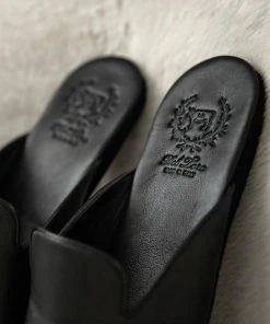 Del Toro WHAT'S HOT Women's Black Leather House Slipper 10 Del Toro WHAT'S HOT Women's Black Leather House Slipper