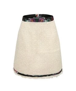 SKYLENCE WHAT'S HOT Chelsea Tang Tweed Skirt White