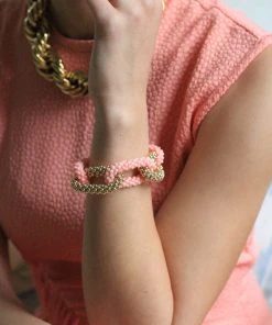 SH Designs Gold With Pink Bracelet