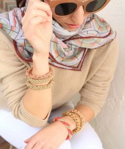 SH Designs WHAT'S HOT Gold With Coral Bracelet