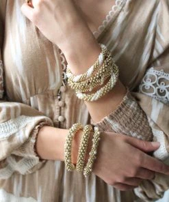 SH Designs Gold With Pearl Bracelet WHAT'S HOT