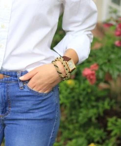 SH Designs Gold With Black Bracelet WHAT'S HOT