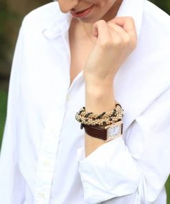 SH Designs Gold With Black Bracelet WHAT'S HOT