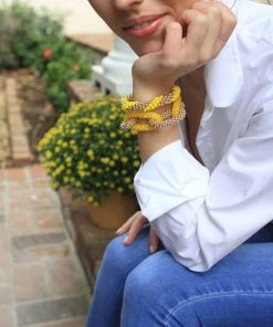 SH Designs Gold With Yellow Bracelet WHAT'S HOT