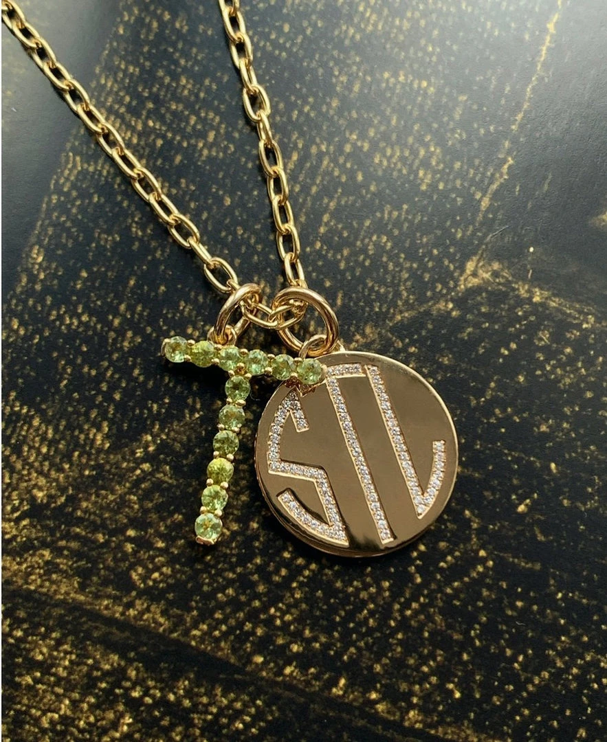 Briony Raymond Fine Jewelry Confetti Peridot Letter Pendant - Large 5 Briony Raymond Fine Jewelry Confetti Peridot Letter Pendant - Large