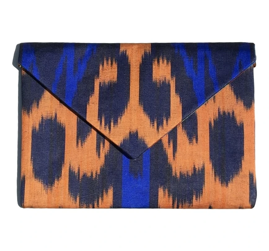Larkin Lane WHAT'S HOT Hayfields Silk Ikat Envelope Clutch - Small 3 Larkin Lane WHAT'S HOT Hayfields Silk Ikat Envelope Clutch - Small