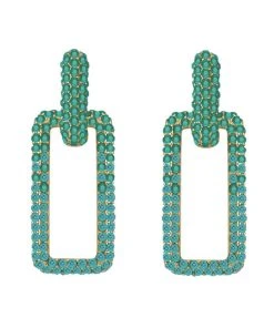 QuayL WHAT'S HOT Chain Link Hoops - Turquoise Ombré