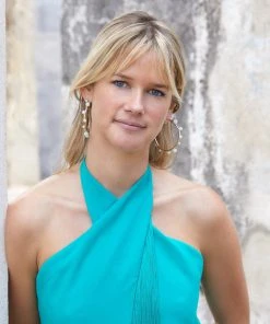 Mignonne Gavigan Isla Pearl Hoop Earrings Light Blue 9 Mignonne Gavigan Isla Pearl Hoop Earrings Light Blue