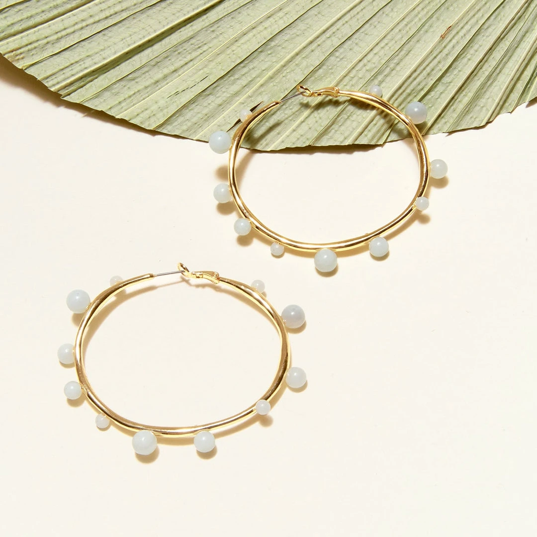 Mignonne Gavigan Isla Pearl Hoop Earrings Light Blue 5 Mignonne Gavigan Isla Pearl Hoop Earrings Light Blue