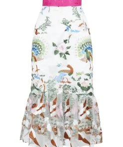 SKYLENCE QiaoChu Embroidered Midi Skirt WHAT'S HOT