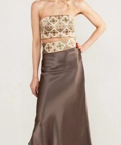 RosewaterHouse Avin Slip Skirt - Bronze CLOTHING