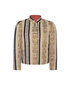 Casey Marks Magic Jacket In Striped Brocade & Pink Twill WHAT'S HOT