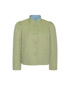 Casey Marks Magic Jacket In Lime Cashmere & Denim