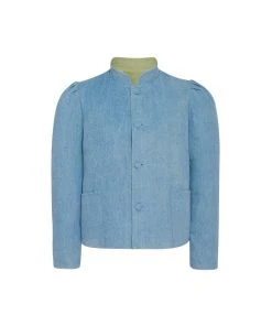 Casey Marks Magic Jacket In Lime Cashmere & Denim