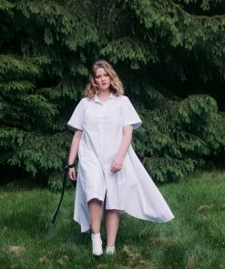 Jasmine Chong CLOTHING Amie Silk Poplin Shirtdress