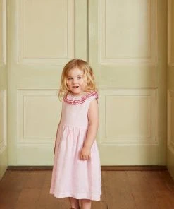 Seraphina THE LITTLE SCALLOP NECK DRESS | Rose Pink Chambray WHAT'S HOT