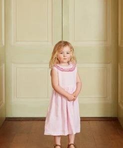 Seraphina THE LITTLE SCALLOP NECK DRESS | Rose Pink Chambray WHAT'S HOT