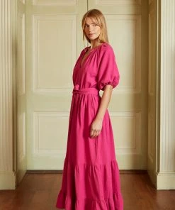 Seraphina THE TIERED BELTED DRESS | Raspberry WHAT'S HOT