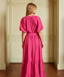 Seraphina THE TIERED BELTED DRESS | Raspberry WHAT'S HOT